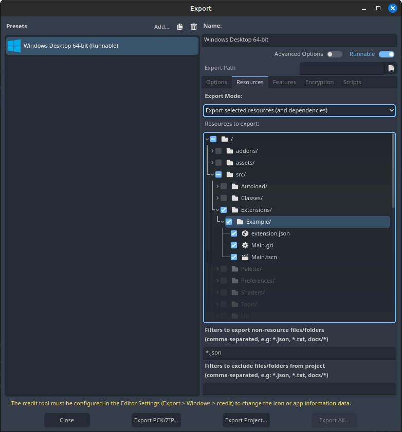 Internal Extension File Structure